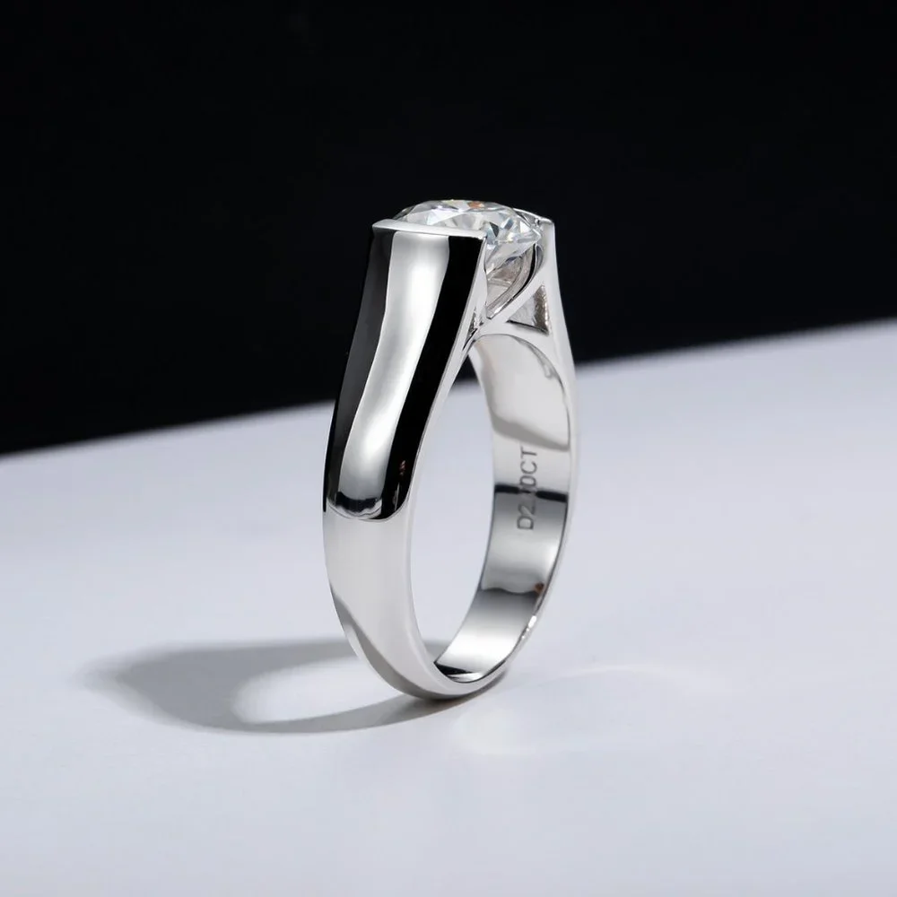 Certified 2 ct. t.w. Moissanite Diamond Engagement Ring NEW